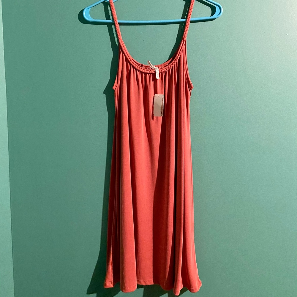 Mudd - braided strap cupro dress marsala - Size small